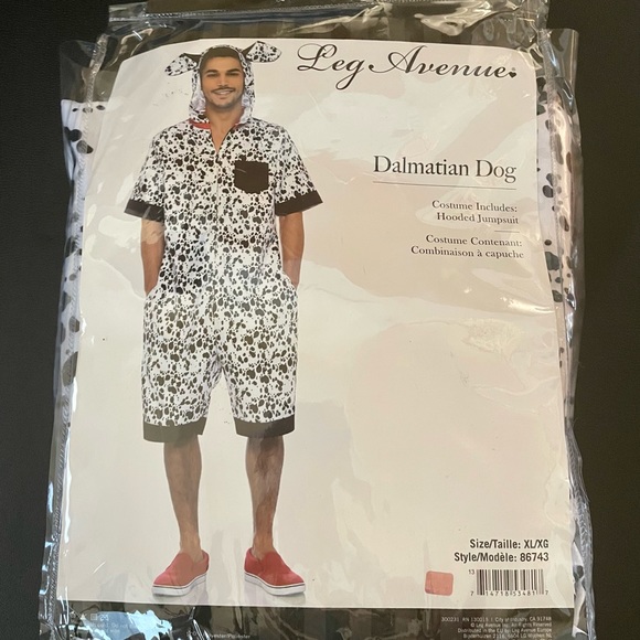 Leg Avenue Other - Leg Avenue Dalmatian 101 Cruella Dog Halloween zip Hooded Costume XL NEW